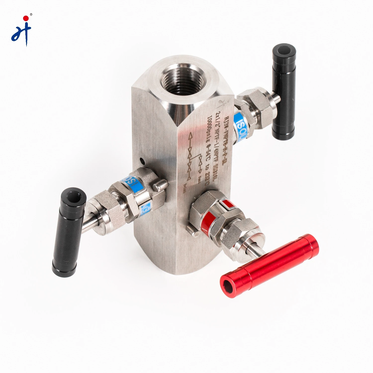 Hongji Stainless Steel Columnar Internal Thread Connection Three-Valve Manifolds