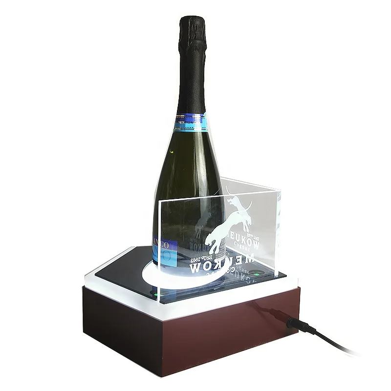 Custom Shape Champagne Glorifier Display Vip Bottle Wine Bar Display Rack Holder With Led Lights