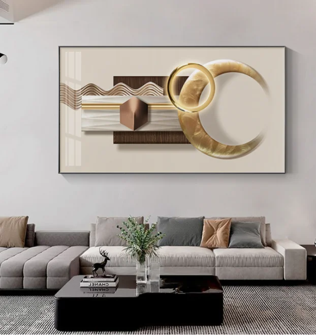 Customizable Luxury Wall Art Modern Minimalist Abstract Gold Wall Art luxury painting for Living Room Decor