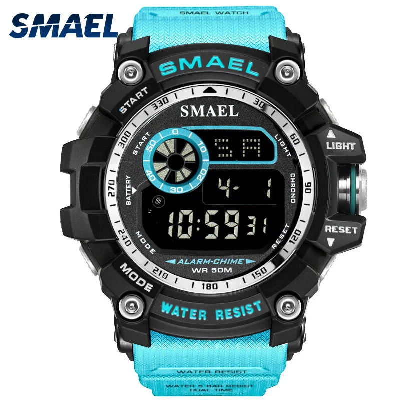 
smael 8010 Men Electronic Watch Alarm Clock Stopwatch Night Light Multi-functional Outdoor Sports Watch 