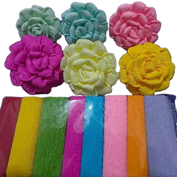 Wholesale Starch-Coated Crepe Paper Jumbo Roll Bio-Degradable Disposable for Flower Making Gift Wrapping Grocery & Chemical Use