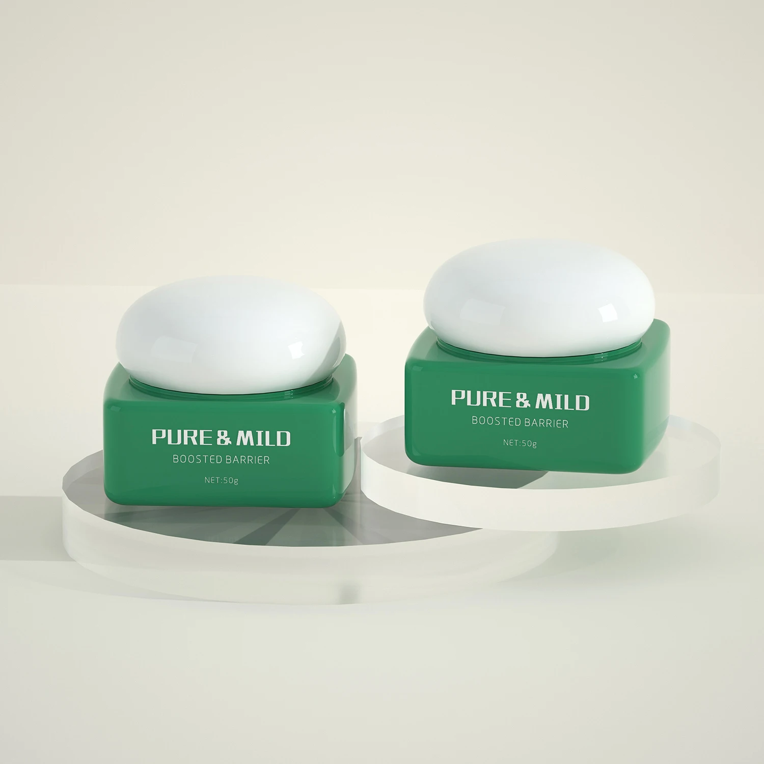 Custom 30 g 50g Luxury Empty Skincare Packaging Eye Facial Cream Jar Square Glass Cosmetic Glass Jars With Screw Lid