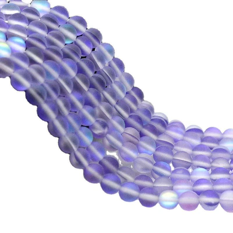 Wholesale 6mm 8mm 10mm 12mm Matte Mystic Aura Quartz Crystal Loose Gemstone Beads for Jewelry Making