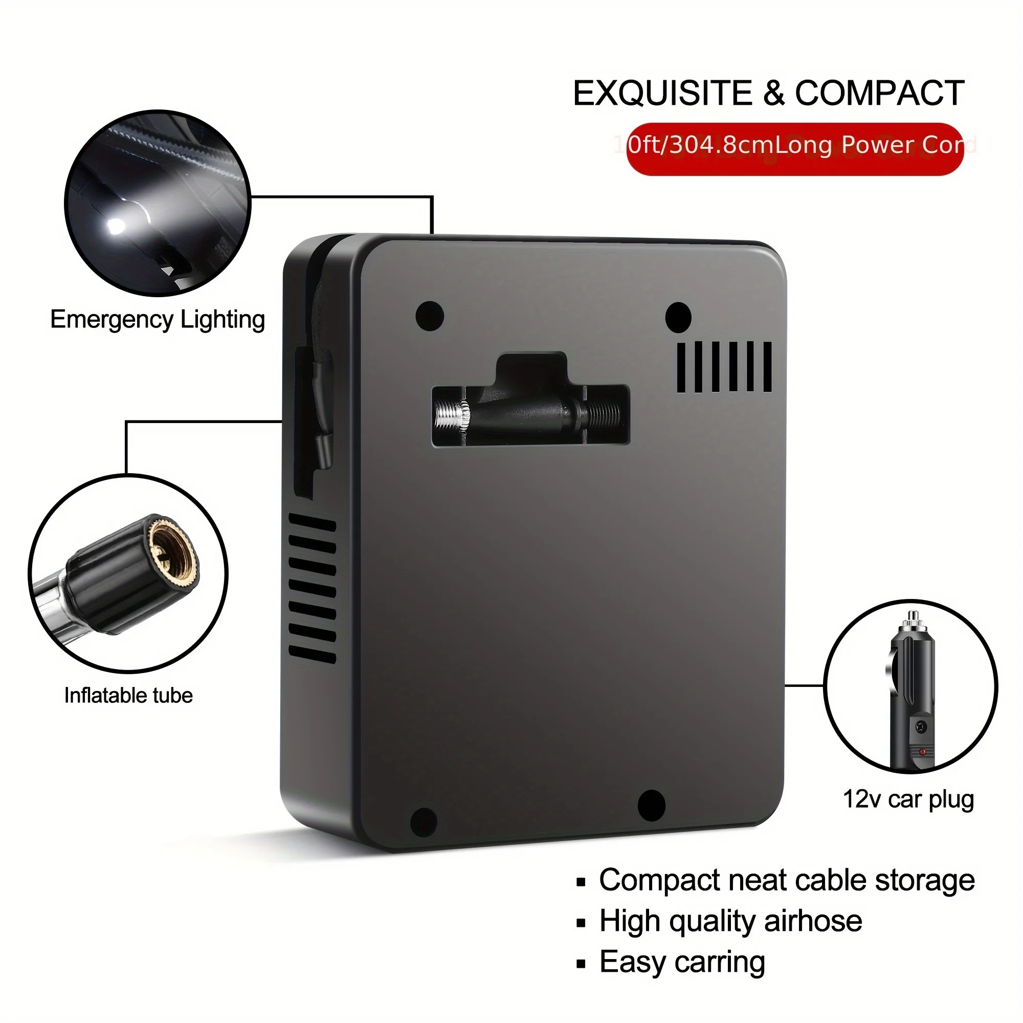 Tire inflator portable Air Compressor DC12V 100PSI Auto Air Pump tire inflators Practical Cheap Car Pump