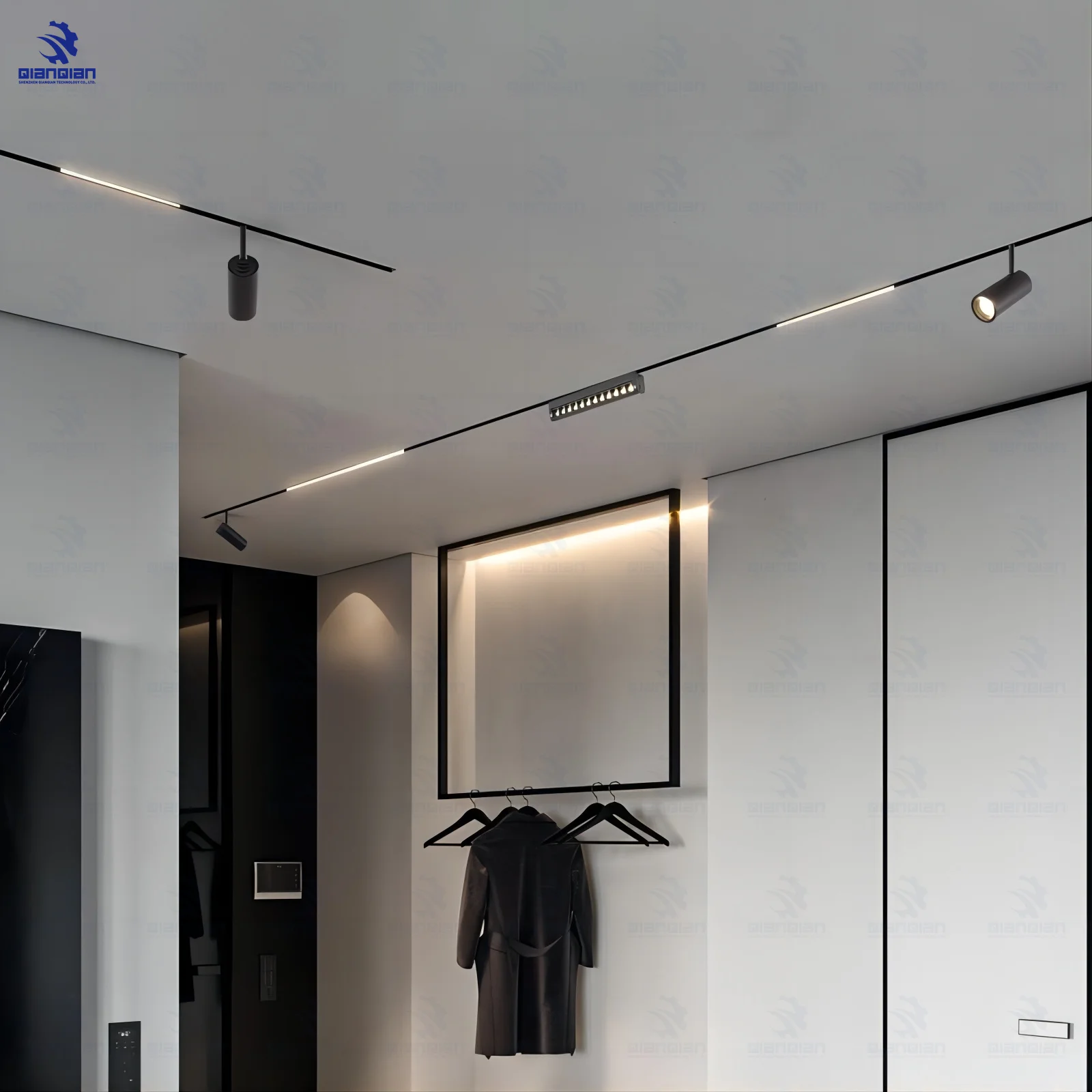 Ceiling light ceiling line aluminium bedroom aisle no main light lighting ultra-thin surface mounted magnetic suction track