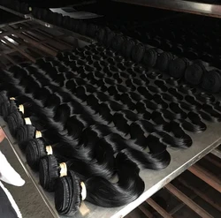 100Human Hair Bundles Wholesale Kinky Curly Weft Hair Extension Weft Body/Deep Wave Nature Color Straight With Baby Hair