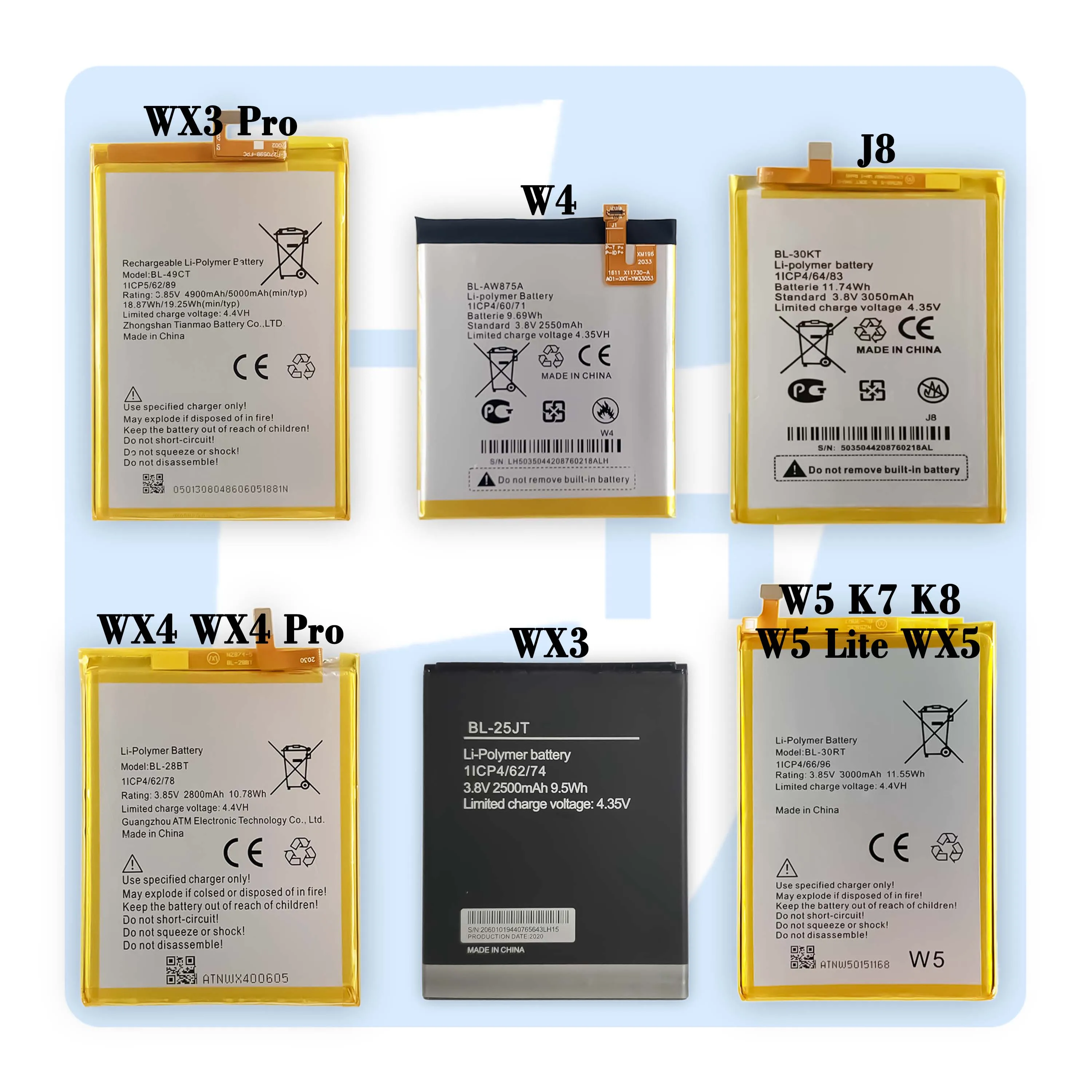 Аккумуляторная батарея OEM W4 WX4 W5 K7 K8 Lite WX5 J8 L5 L7 L8 Plus L9 i7 F1 F2 для мобильного телефона Tecno i5 Pro
