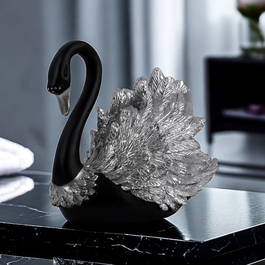 Factory manufacturing resin handicrafts black swan statues high-end home decorations