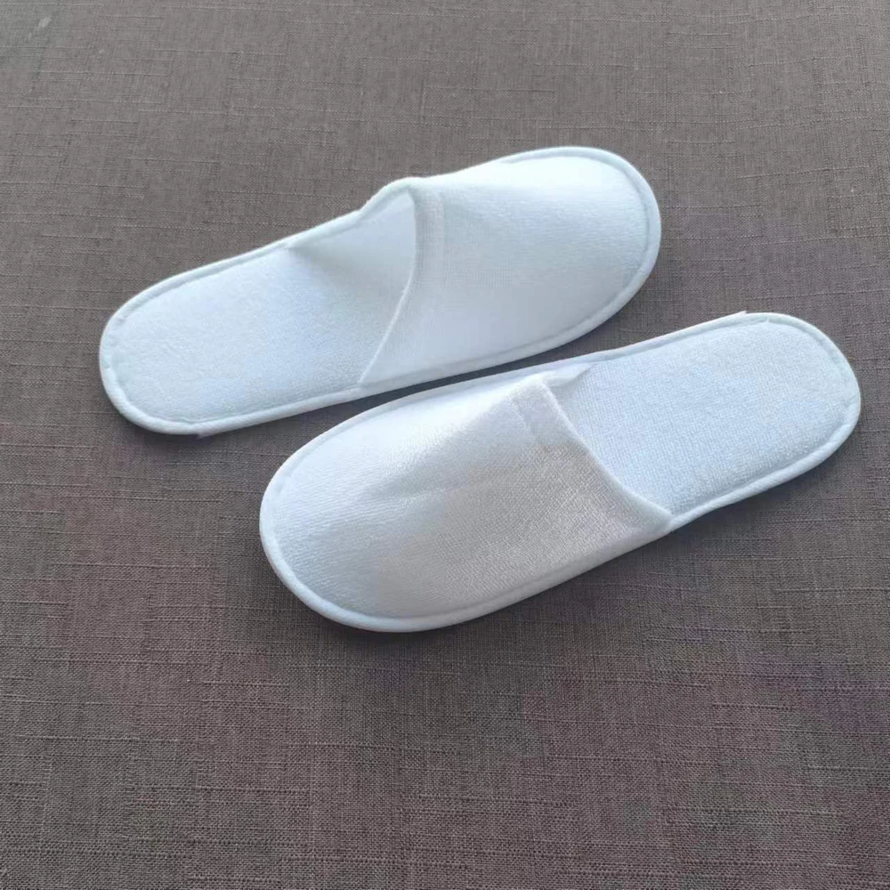 Cheap Closed  Toe White Terry  Disposable Hotel slippers