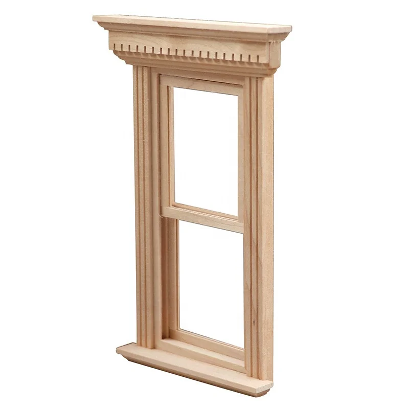 1:12 Miniature Wooden Fairy Door Unpaint for DIY Scene Doll Home Furniture Craft