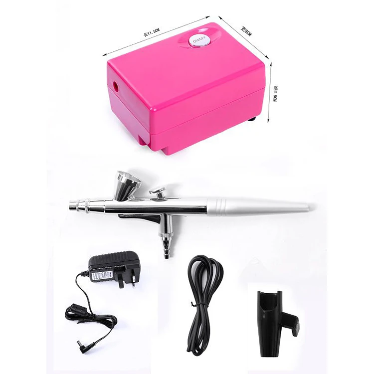 Portable makeup air brush set  cordless charging  paint acrylic manual airbrush for cake