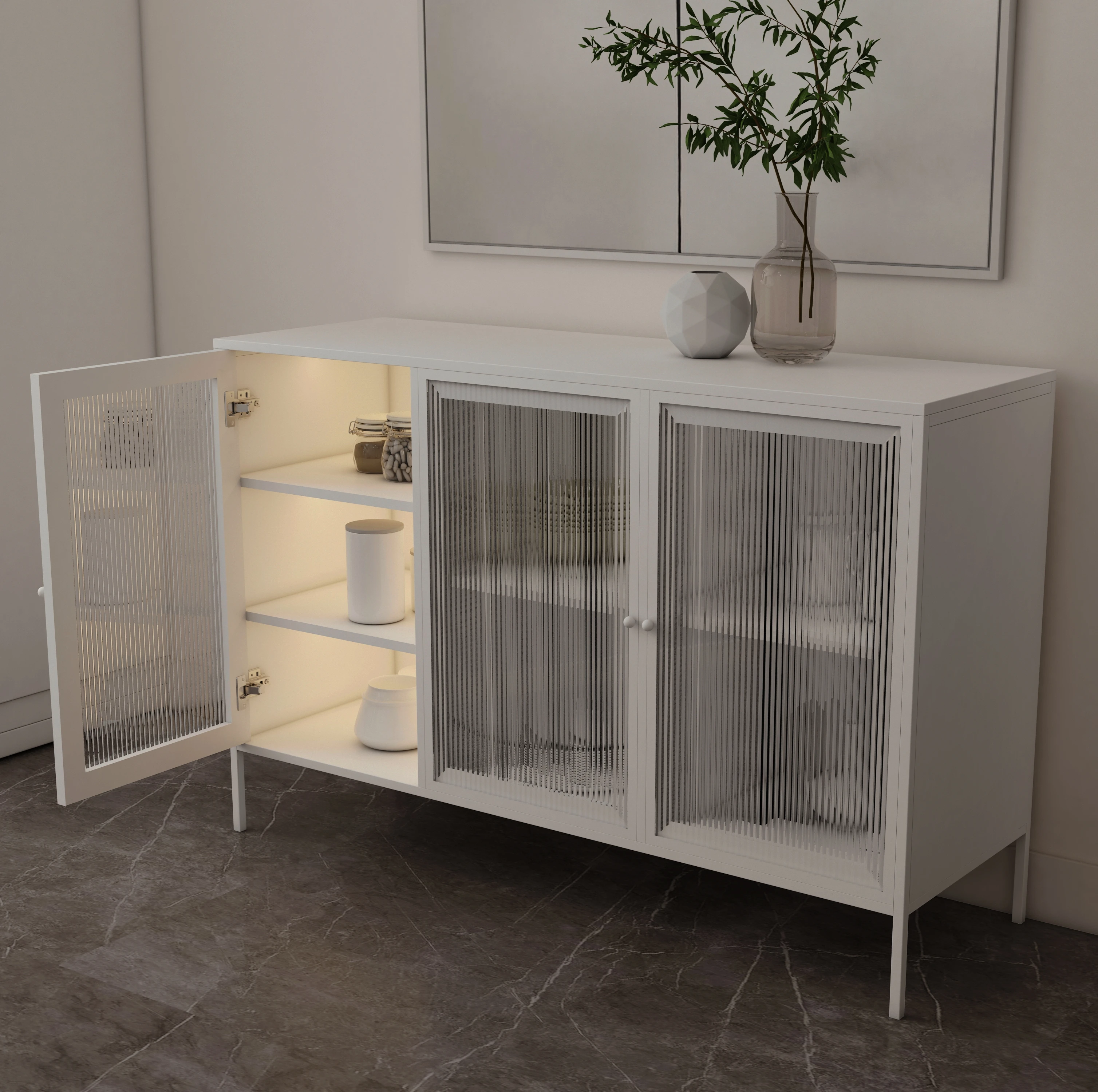 High End Luxury Home Furniture Wood Sideboard Black Modern Side Cabinet