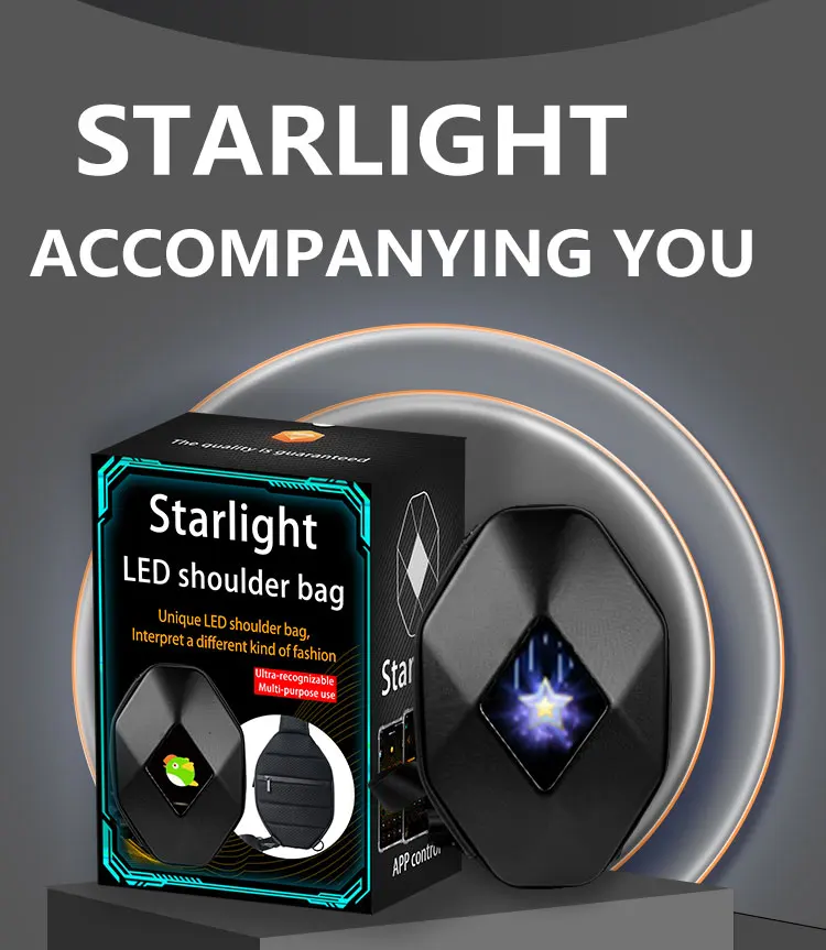 Long-term Use Casual Good Softness Durability Commercial Fanny Pack LED Display Chest Bag for Motorcycle Rider