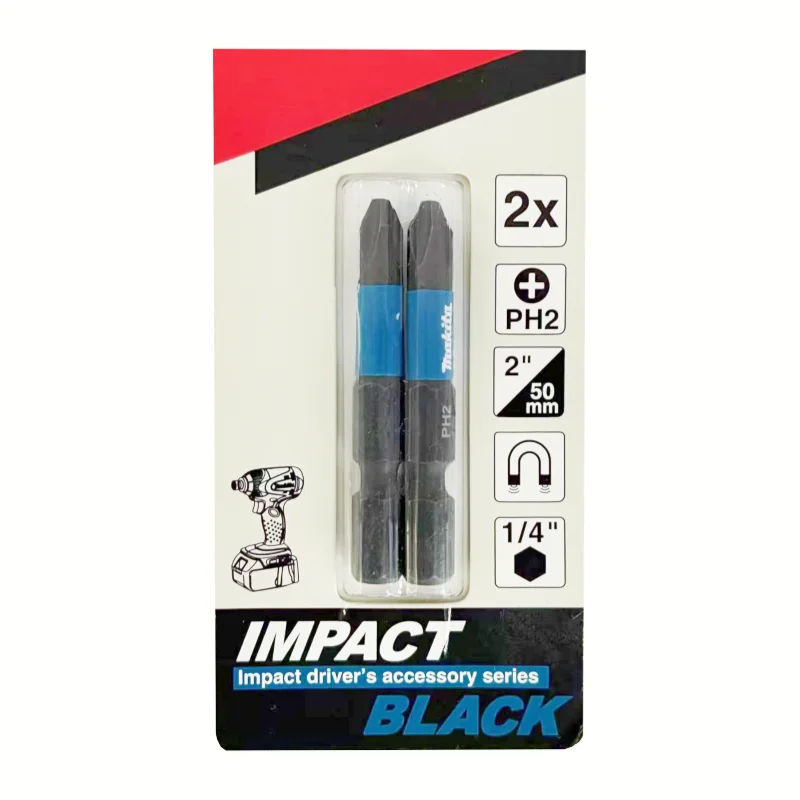 Original makita Screw Driver Bit with Magnetic Black Color Impact 50mm PH Head Screw Driver Bit