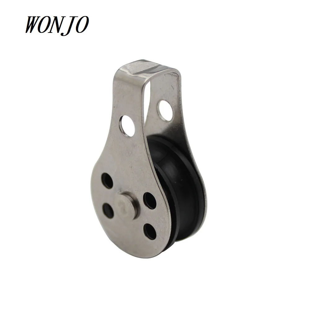 Marine Boat Accessories Stainless Steel 316 Fixed Single Nylon Sheave Wire Rope Pulley plastic roller nylon pulley wheel roller