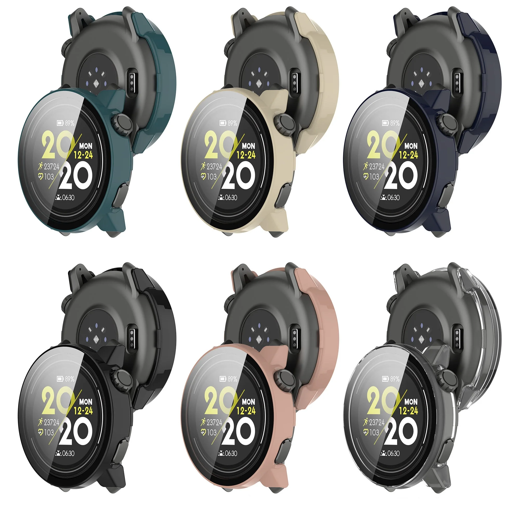 Screen Protector Full Cover PC+Tempered Glass Watch Case for Coros Pace 3