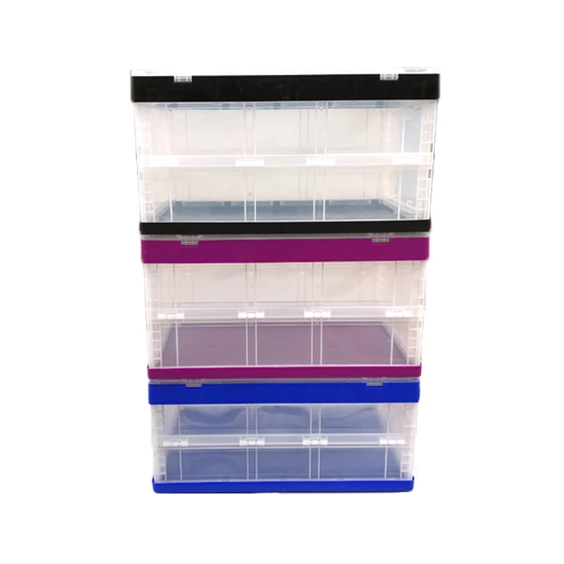Heavy duty large vented food grade pallet crates 38L 2900g storage box turnover folding box pp plastic foldable box