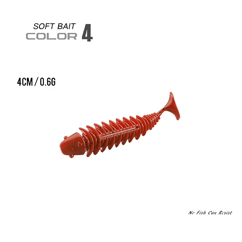 KM Fishing Lure Wholesale 4cm 6cm T paddle Tail Soft Bait Plastic Fishing Bait Shad Lure Artificial Bait
