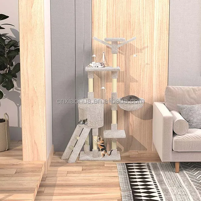 Katzenbaum Cat Climbing Frame Kitten Tree Tower Indoor Pet Activity Furniture Play House Kitty Condo Multi-Level Stable Cat Tree