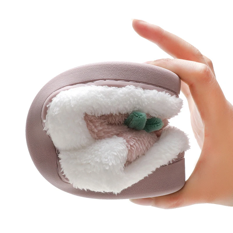 Winter cute cotton slippers anti-slip plush warm indoor male and female home slippers