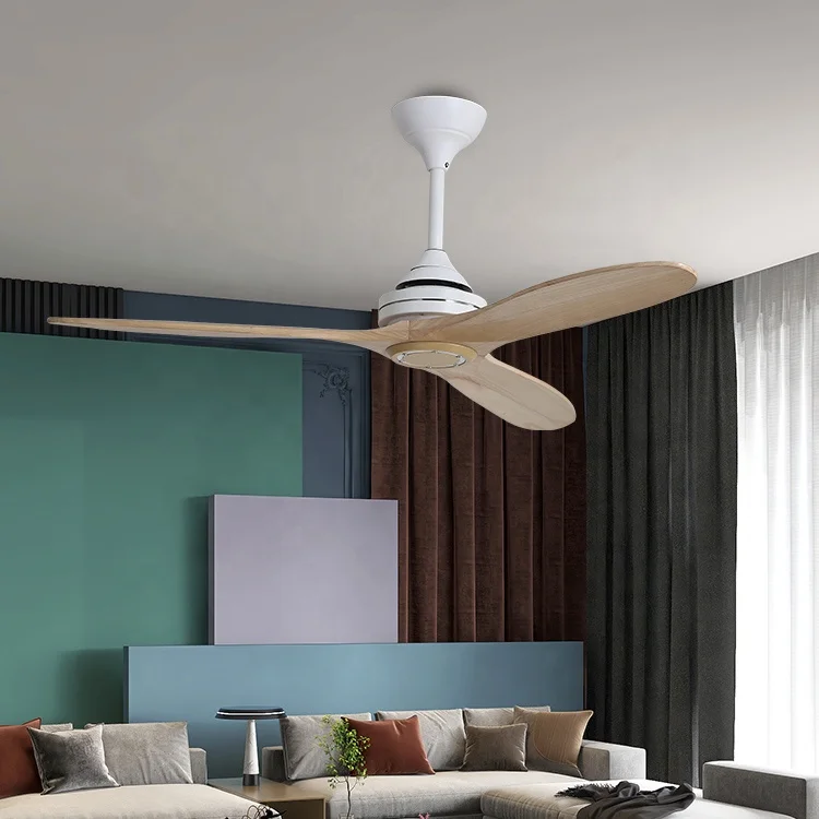 Simple solid wood 52 inch ceiling fan importers remote control 3 speed rotating ceiling mounted exhaust fan