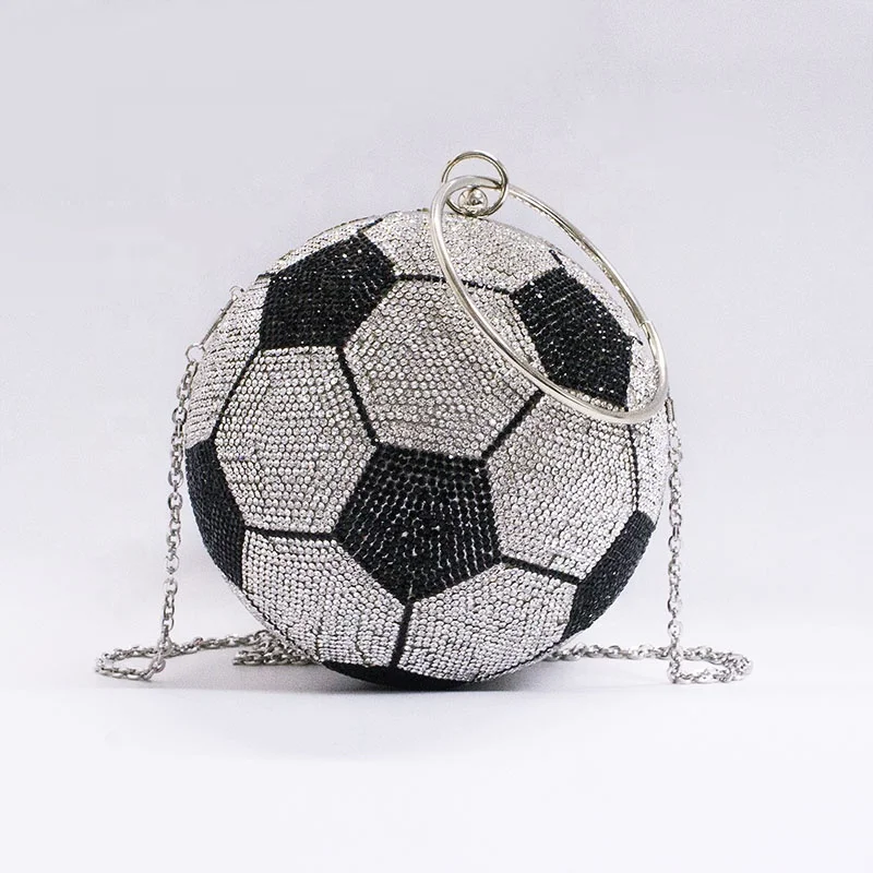 Luxury Basketball  Diamond Ball Design Women Party Purses Football Totes Shoulder Chain Bag Basketball Bag Clutch Bags