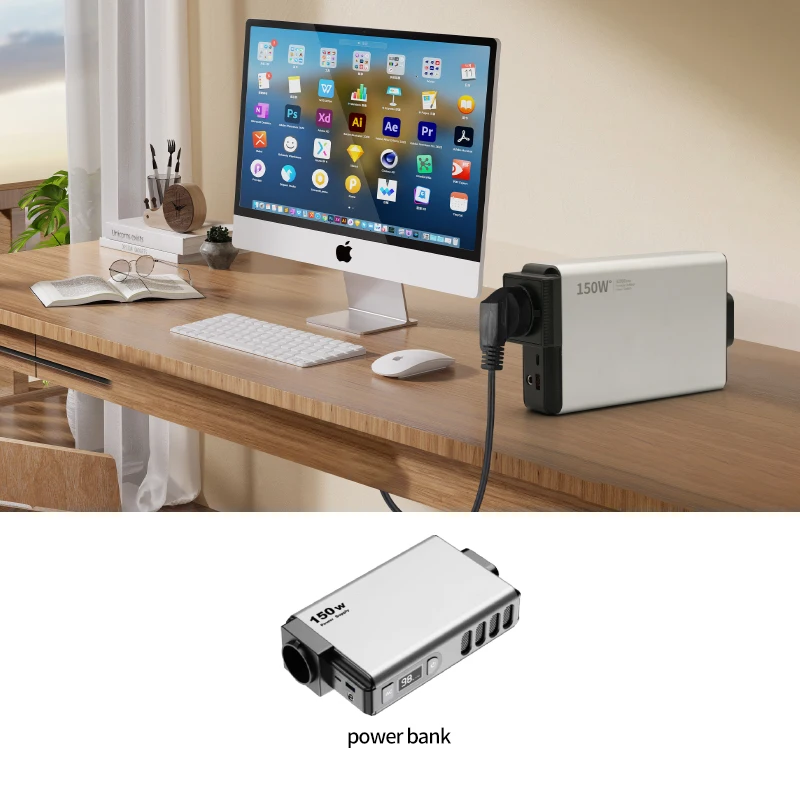 EZ150  115Wh/14.4V/8Ah/32000mAh  Portable Power Bank  Powerbank with Wired PD65W Fast Charging  150W