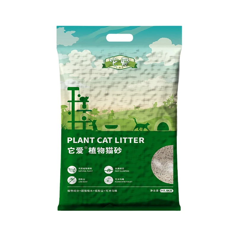 Cat litter manufacturer factory quick clumping can be poured directly into the toilet tofu cat litter