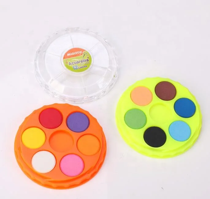 
certificated 12pcs two layer solid watercolor paint cake box 