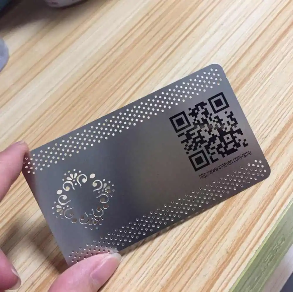 MDT  credit card size metal business cards etching metal card