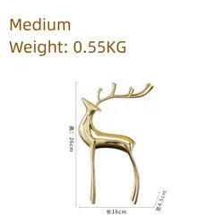 Luxury Gold Deer Home Decor Show Pieces Interior Decoration Modern Nordic Table Living Room Gold Accessories For Home