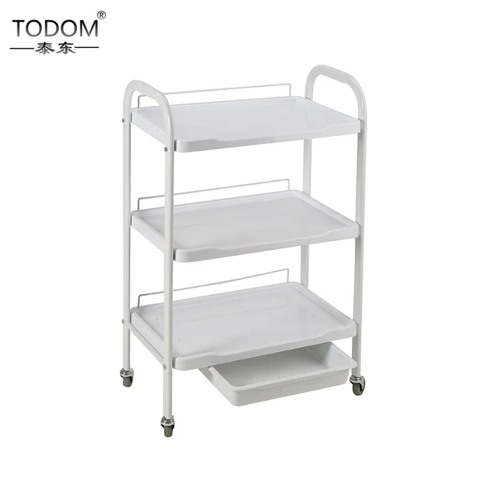 Best selling beauty salon equipment barber hairdressing trolley with plastic drawers nail salon furniture