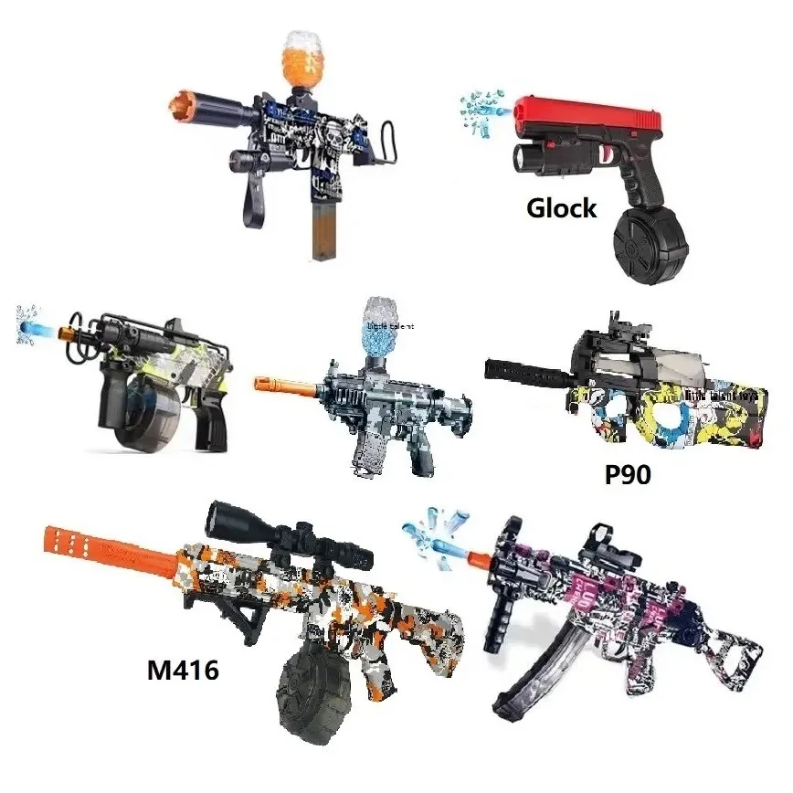 Electric orbeeze gun and target toys