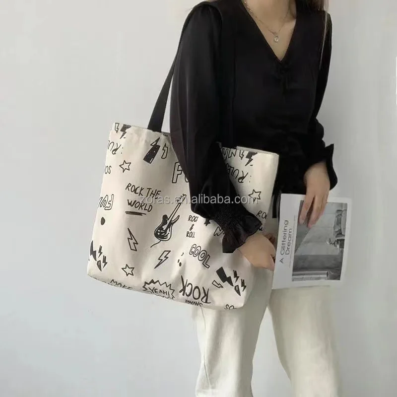WR Custom Printed Plain Cotton Canvas Grocery Shopping Tote Bag
