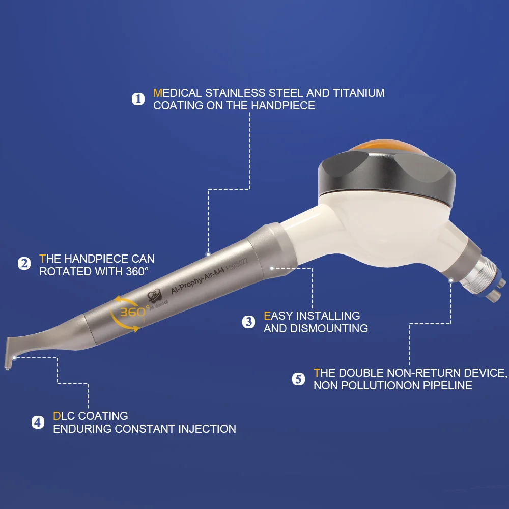 Dental Air Flow Polishing 360 Degree Rotate Prophy Jet Mate fit K-type Coupling Polisher Handpiece Intra Oral Dental Instruments