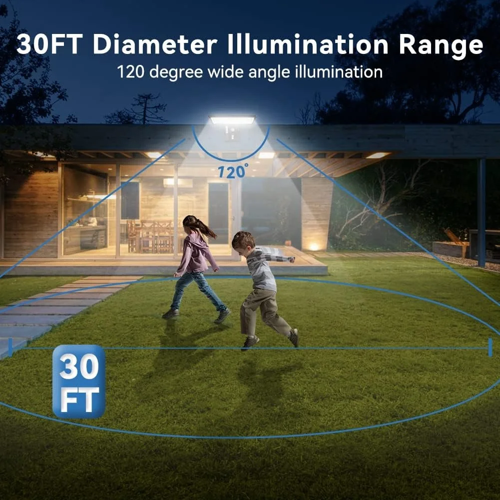 JESLED led Solar Light for Outdoor 90LED Solar Lamp Super Bright with Motion Sensor  4 Modes 3 Colors led solar wallpack