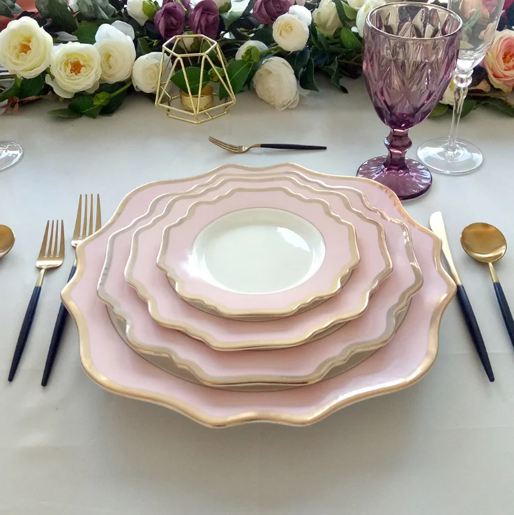 Керамическая обеденная тарелка с цветочным узором, 10 дюймов, китайские столовые сервизы