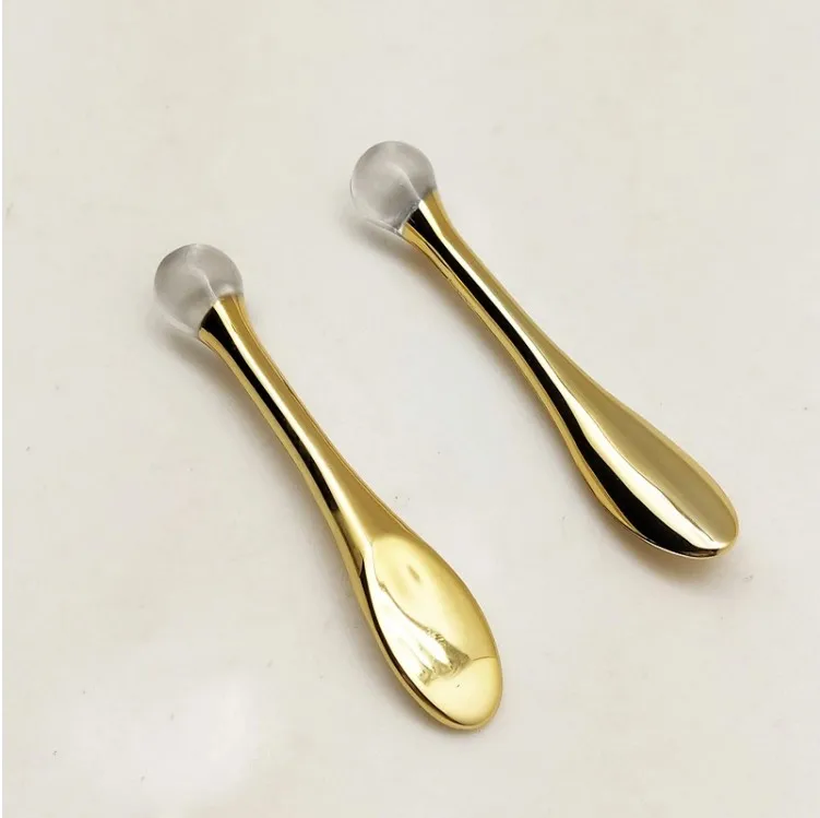 Hot Sale Gold Face Cream Facial Spoon Small Skin Care Beauty Plastic Cosmetic Spatula