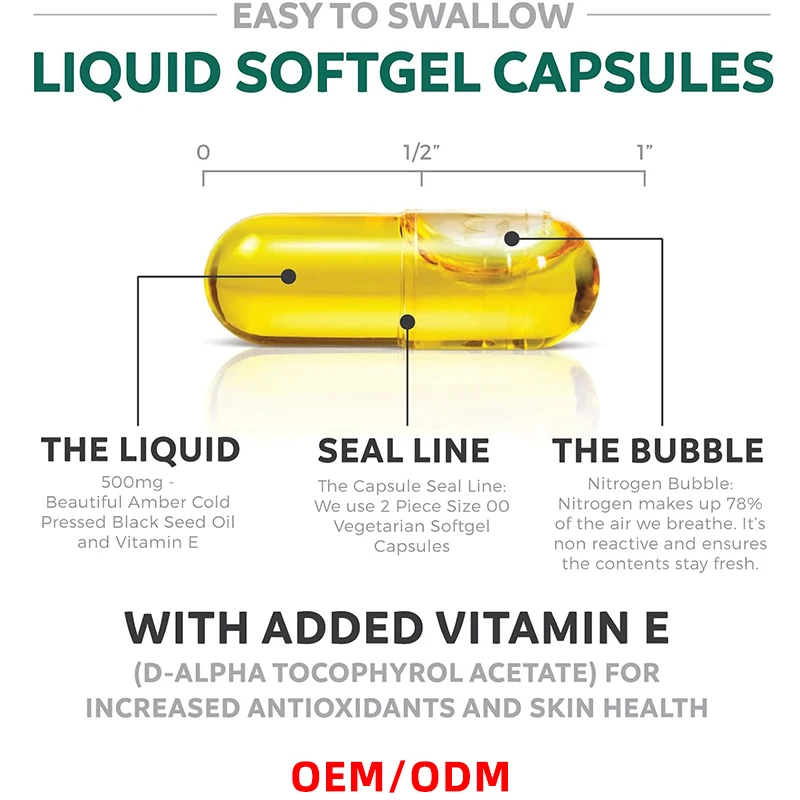 Oem Black Cumin Seed Oil Softgel Capsule Black Seed Oil Capsules