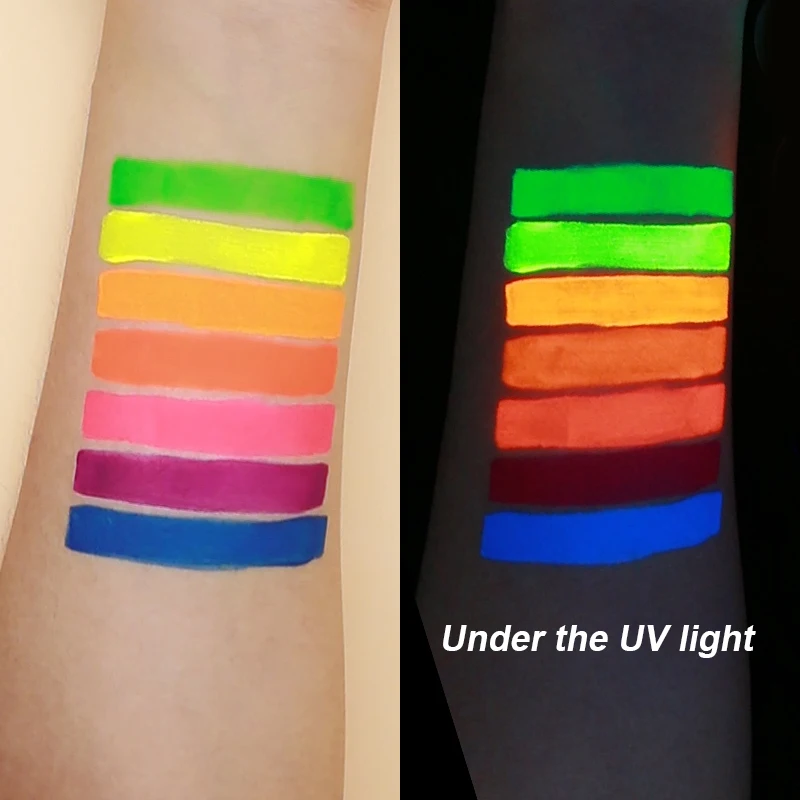 Water based Individual  Neon UV Face  Cosmetic Eyeliner Cream In Glow Dark Night