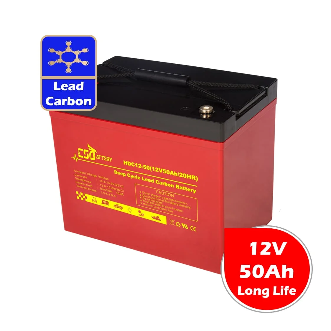 Высококачественная свинцово-углеродная батарея CSBattery 12V 50ah для электрического кресла/тележки/морозильной камеры/солнечного генератора/насосов/Ni-cd/Amy