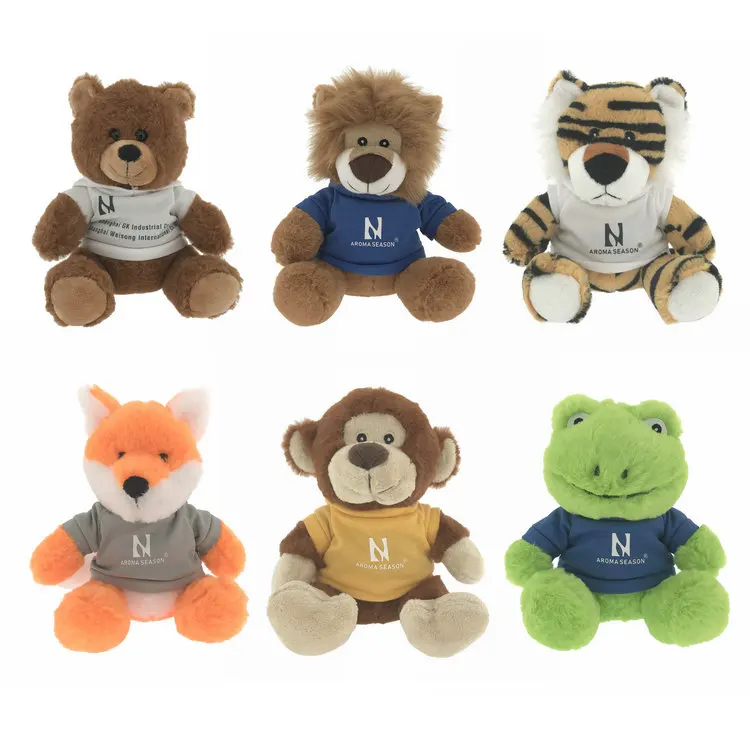 Custom Logo special fabric Printed Teddy Bear With clothes Sublimation plush toy Teddy Bear T Shirt