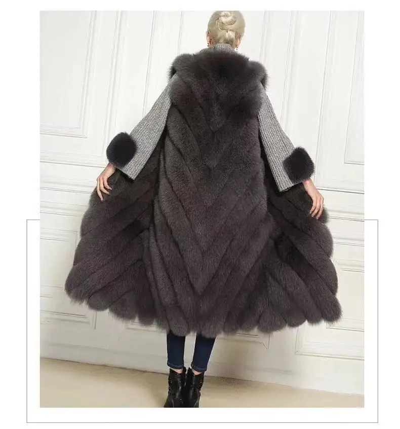 women winter vest  faux fox fur vest  faux fur waistcoat  for ladies with long style Factory price Shenzhen Lily Cheng