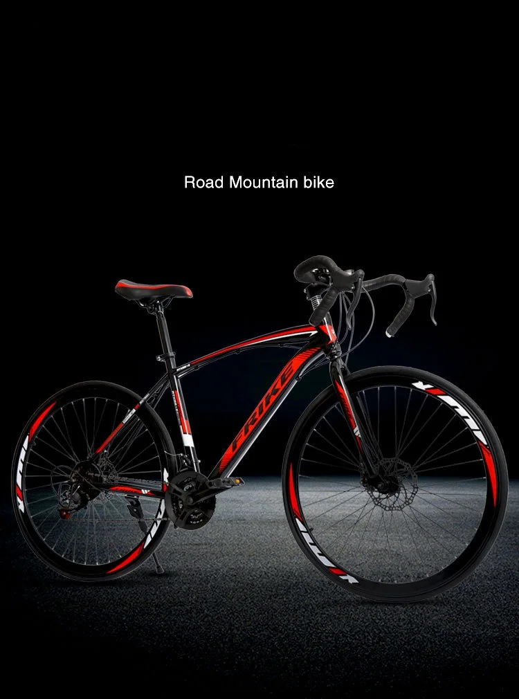 Source manufacturer  high-carbon steel road mountain bike adult 700C off-road racing road bike