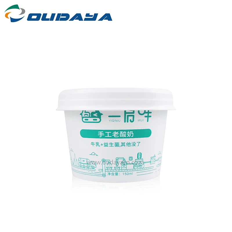 custom logo iml 6oz frozen yogurt cup with lid plastic ice cream cup with spoon