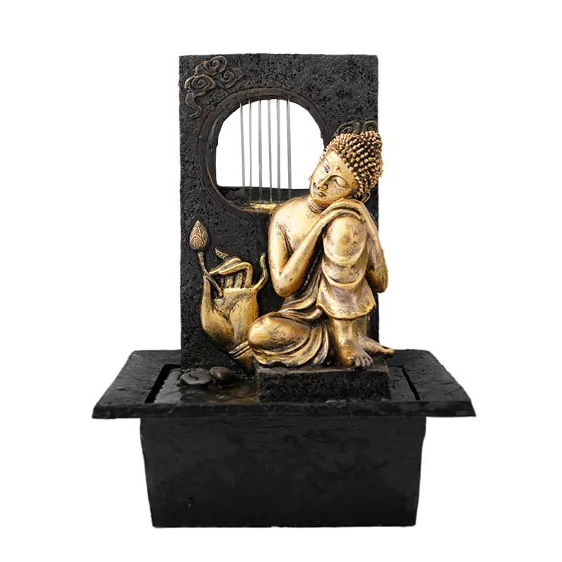 Polyresin Creative Design Frog Hug Lotus Water Fountain Garden Decoration for Indoor Outdoor Home Decoration