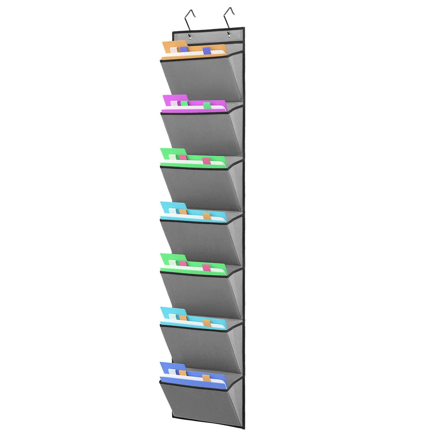 Wall Mounted File Holder Over Door Hanging Mail Organizer Document Storage Bag for Papers Magazines and Books