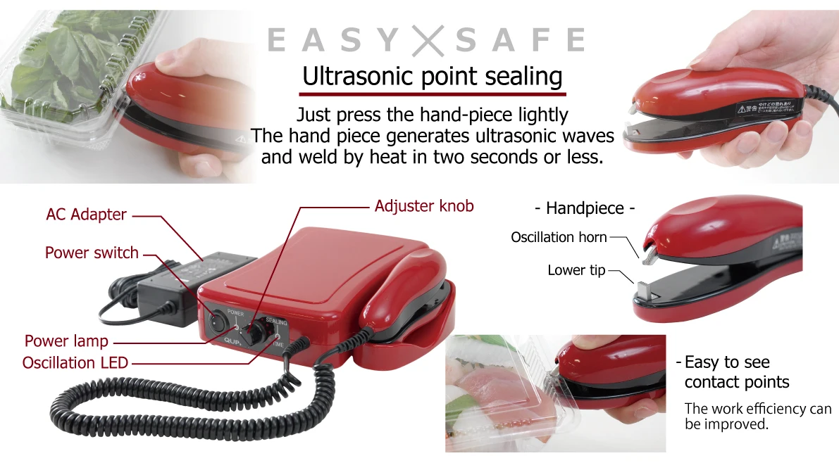 Ultrasonic Point Sealing Safe Quick Easy Bag Cup Plastic Sealer Machine