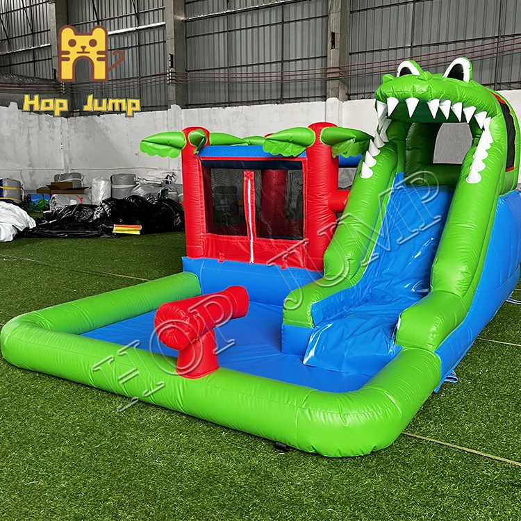 indoor mini crocodile inflatable bouncer white bounce house with pool for kids outdoor travel fun 38kg total