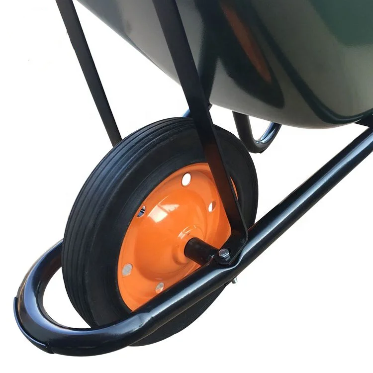 WB3800 75L Capacity  Wheelbarrow with Solid Wheel Kenya Metal OEM Customized Africa CBF Support Tray South